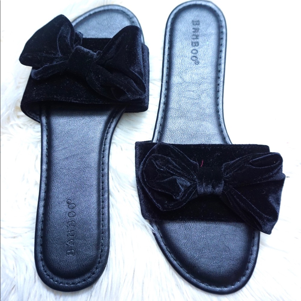 Fashion Nova Black Bow Sandles